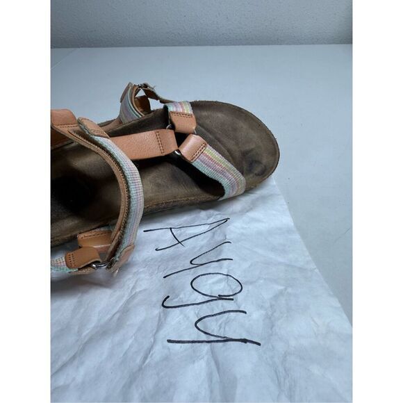 Cat & Jack Val Girl’s Tan Hook and Loop Open Toe Footbed Sandals Size 2 See Note - Picture 7 of 11